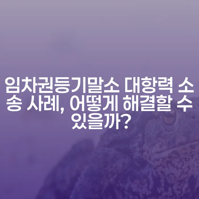 임차권등기말소 대항력 소송 사례, 어떻게 해결할 수 있을까?